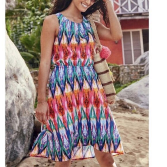 Athleta Dresses & Skirts - Athleta Multi Colored Sleeveless Dress Martinique Rainbow Midi Dress M